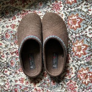 Haflinger Clogs Brown Wool 39